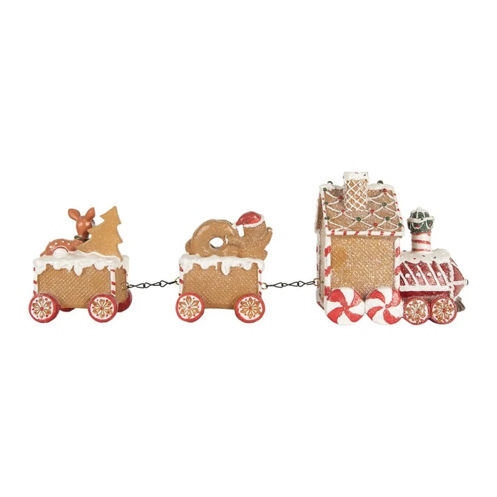 Clayre & Eef - Weihnachtszug aus Lebkuchen Deko 33×10×15 cm