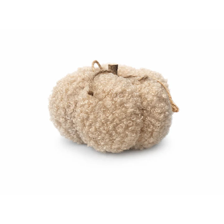 Alsaba Home - Deko-Kürbisse aus Bouclé-Stoff im 6er-Set aus Holz