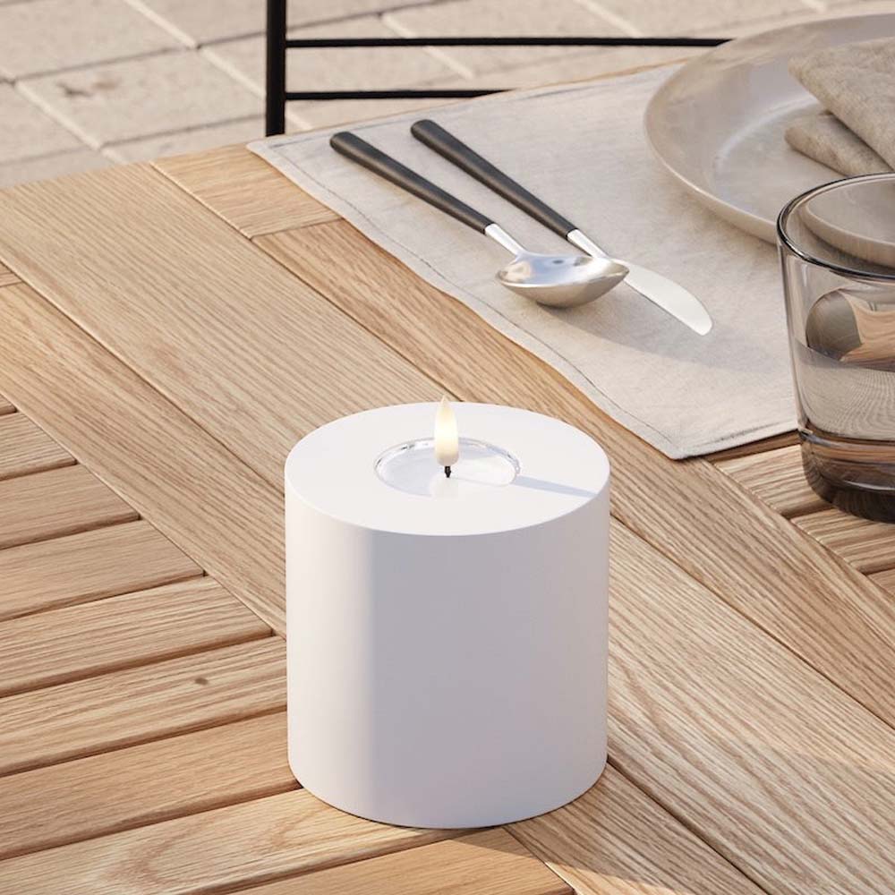 Deluxe Homeart - Outdoor Stumpenkerze LED Weiß (10x10cm)