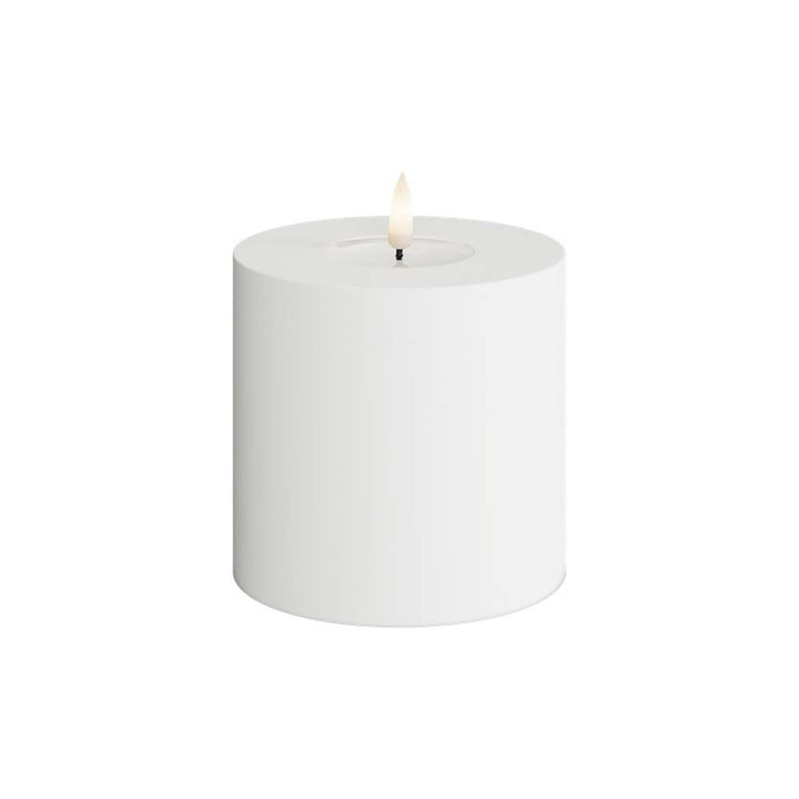 Deluxe Homeart - Outdoor Stumpenkerze LED Weiß (10x10cm)