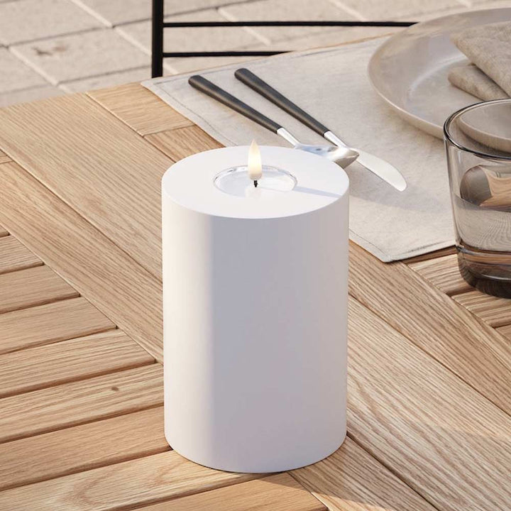 Deluxe Homeart - Outdoor Stumpenkerze LED Weiß (10x15cm)
