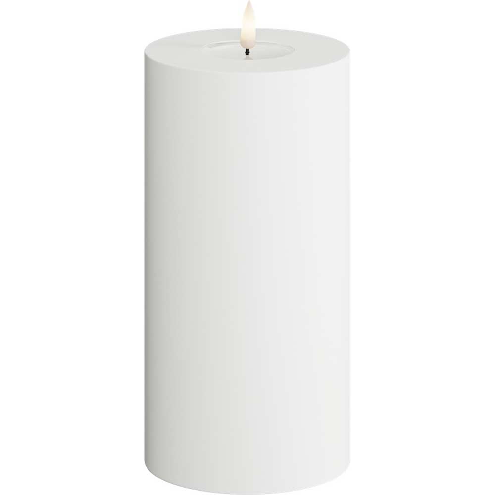 Deluxe Homeart - Outdoor Stumpenkerze LED Weiß (10x20cm)