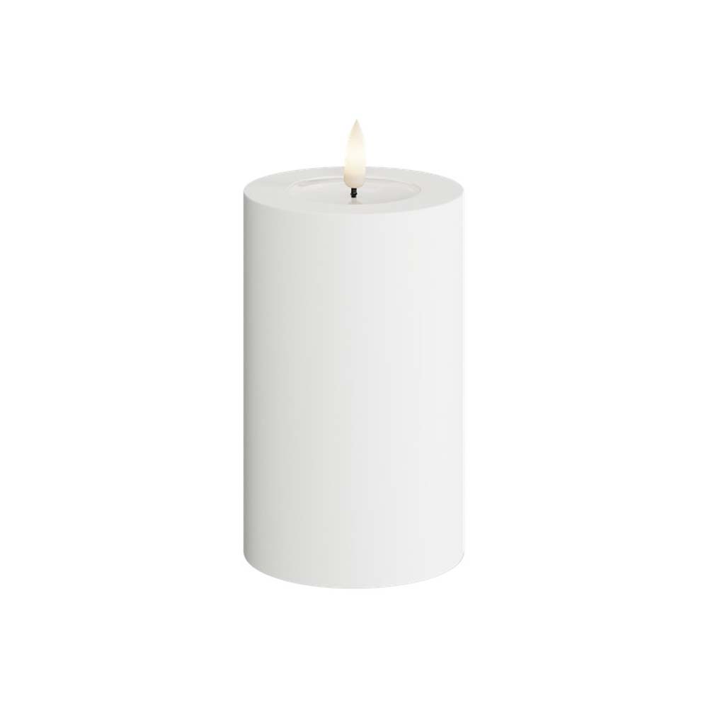 Deluxe Homeart - Outdoor Stumpenkerze LED Weiß (7,5x12,5cm)