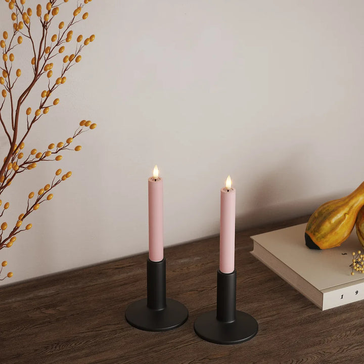 Deluxe Homeart - Stabkerze LED Hell Rosa (2 Stck. 15 cm)