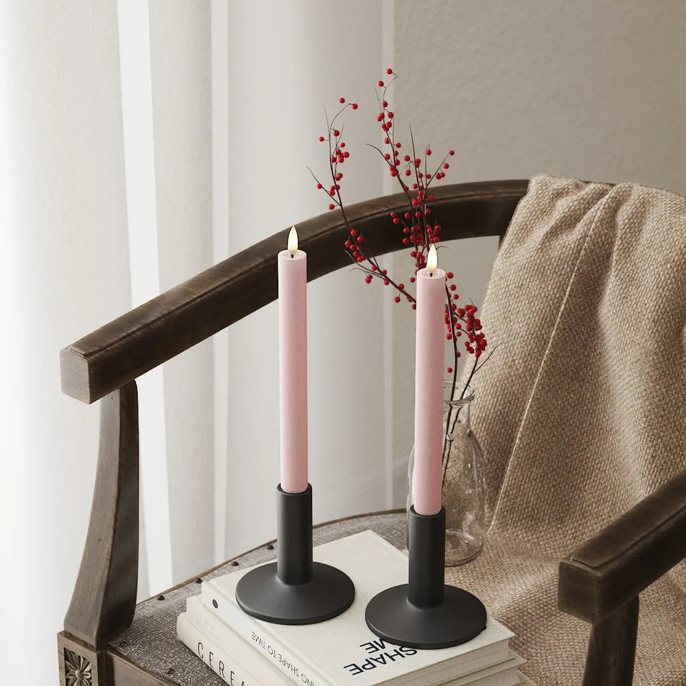 Deluxe Homeart - Stabkerze LED Hell Rosa (2 Stck. 24 cm)