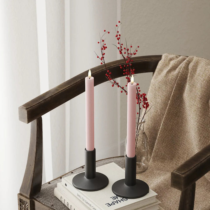 Deluxe Homeart - Stabkerze LED Hell Rosa (2 Stck. 24 cm)
