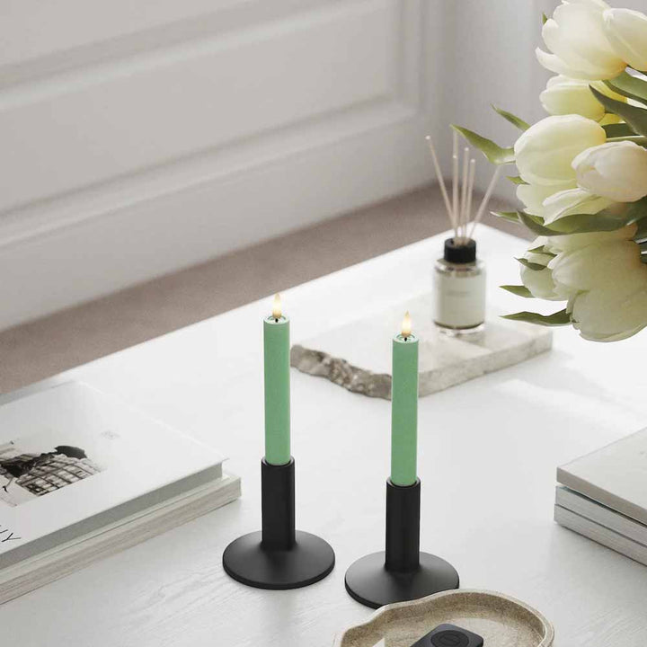 Deluxe Homeart - Stabkerzen LED Mint (2-teilig, 15cm)