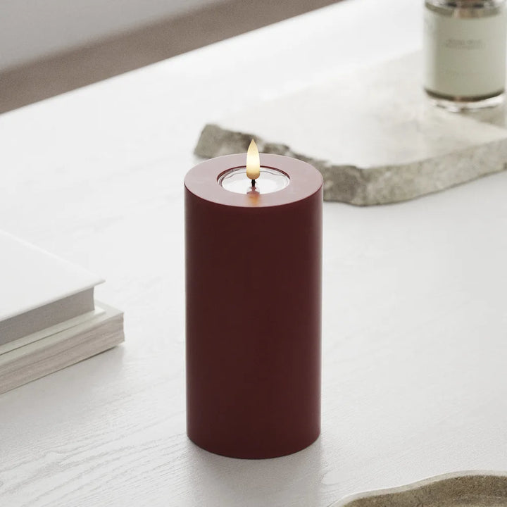 Deluxe Homeart - Stabkerze LED Bordeaux Rot (2 Stck. 15 cm)