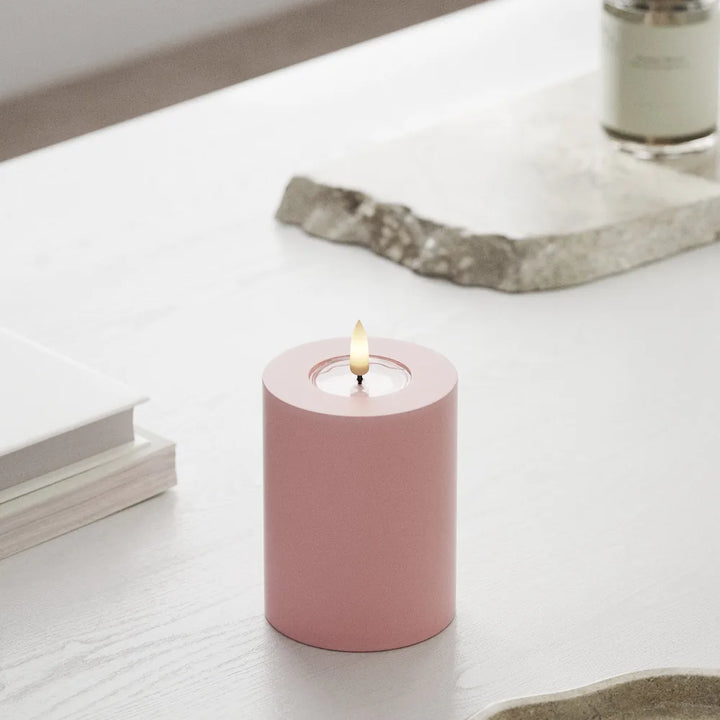 Deluxe Homeart - Stumpenkerze LED Hell Rosa (7,5 × 10 cm)