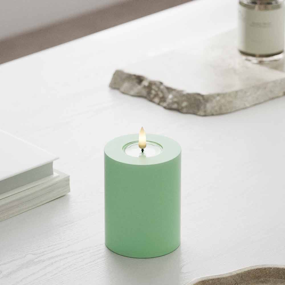 Deluxe Homeart - Stumpenkerze LED Mint (7,5x10cm)