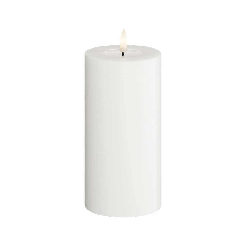 Deluxe Homeart - Stumpenkerze LED Weiß (7,5x15cm)