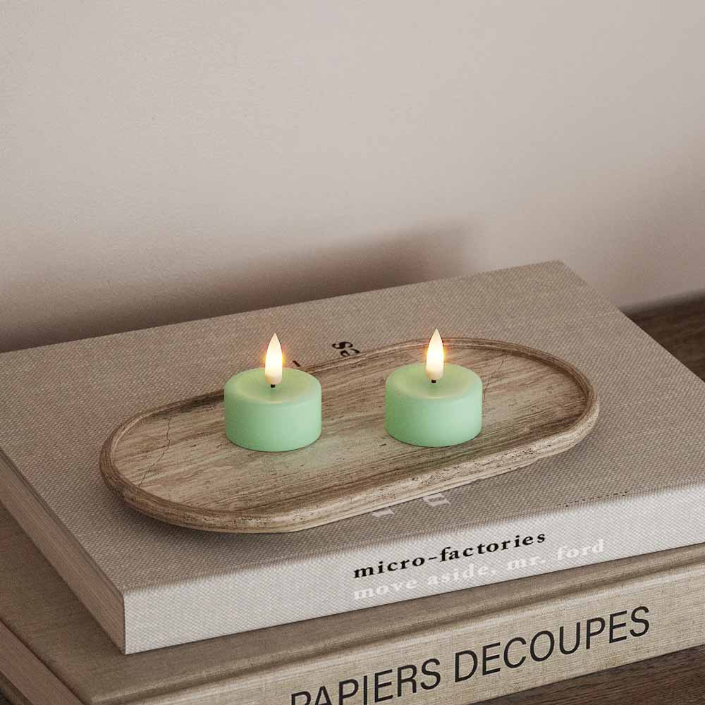 Deluxe Homeart - Teelichter LED Mint (2-teilig, 4x4,5cm)