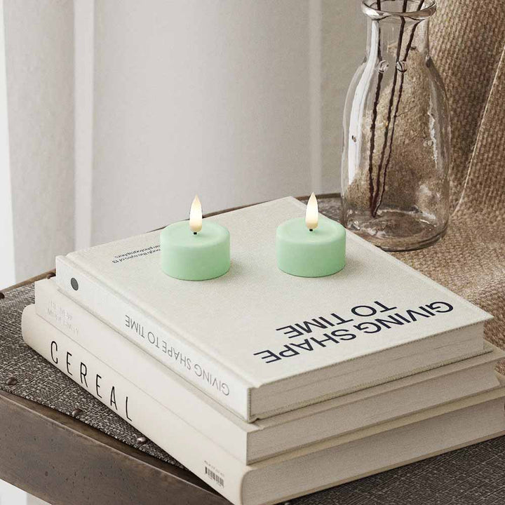 Deluxe Homeart - Teelichter LED Mint (2-teilig, 4x4,5cm)