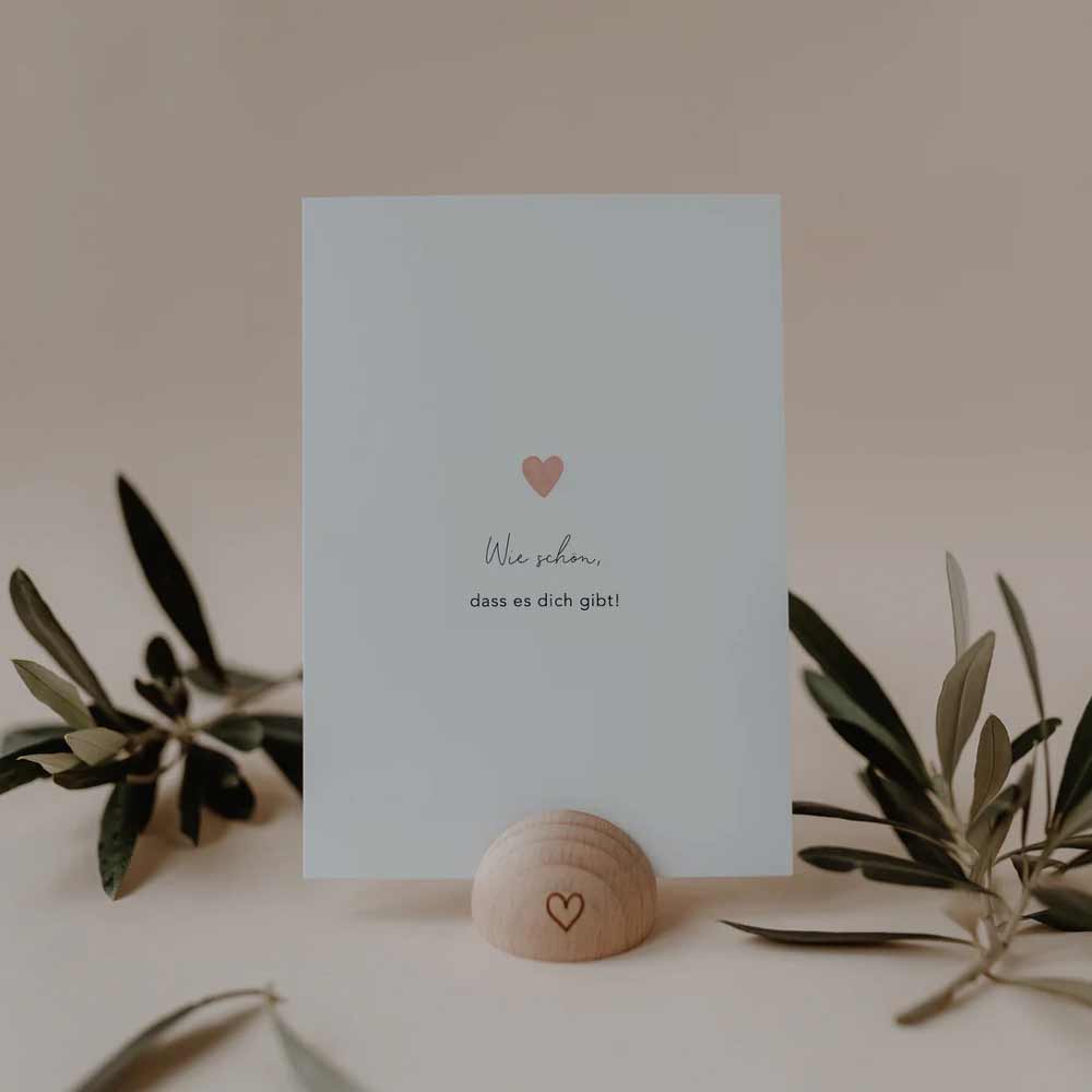 Eulenschnitt - Aquarellkarte Herz Wie schön