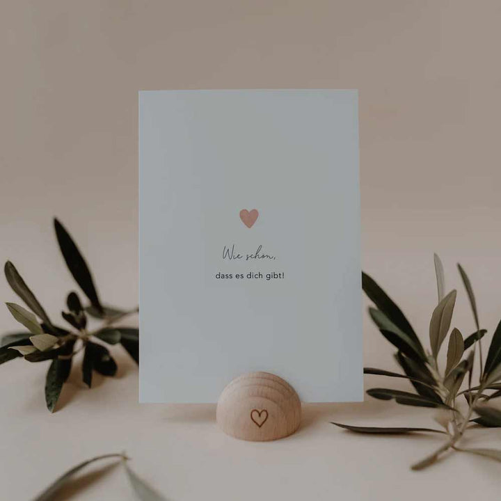 Eulenschnitt - Aquarellkarte Herz Wie schön