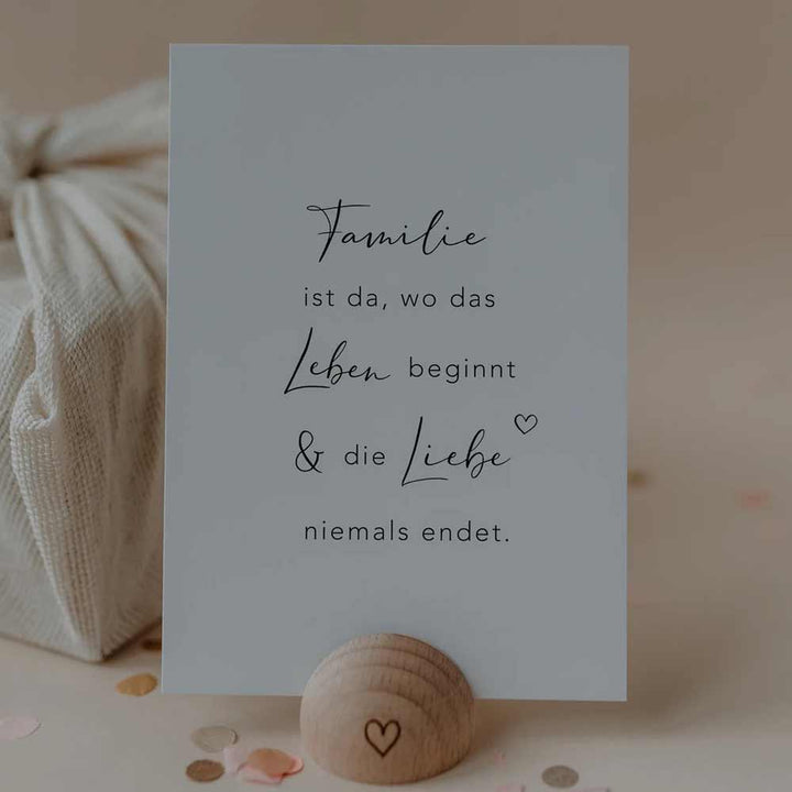 Eulenschnitt - Postkarte Familie