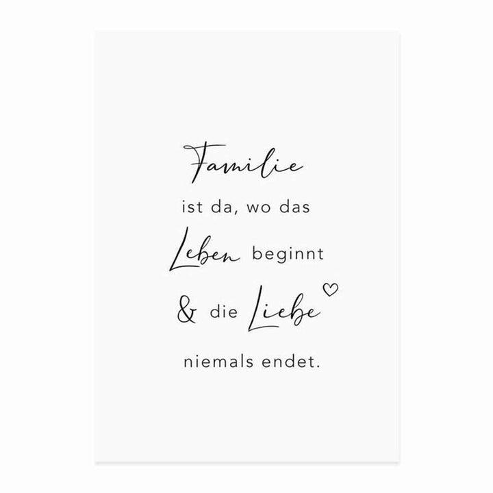 Eulenschnitt - Postkarte Familie