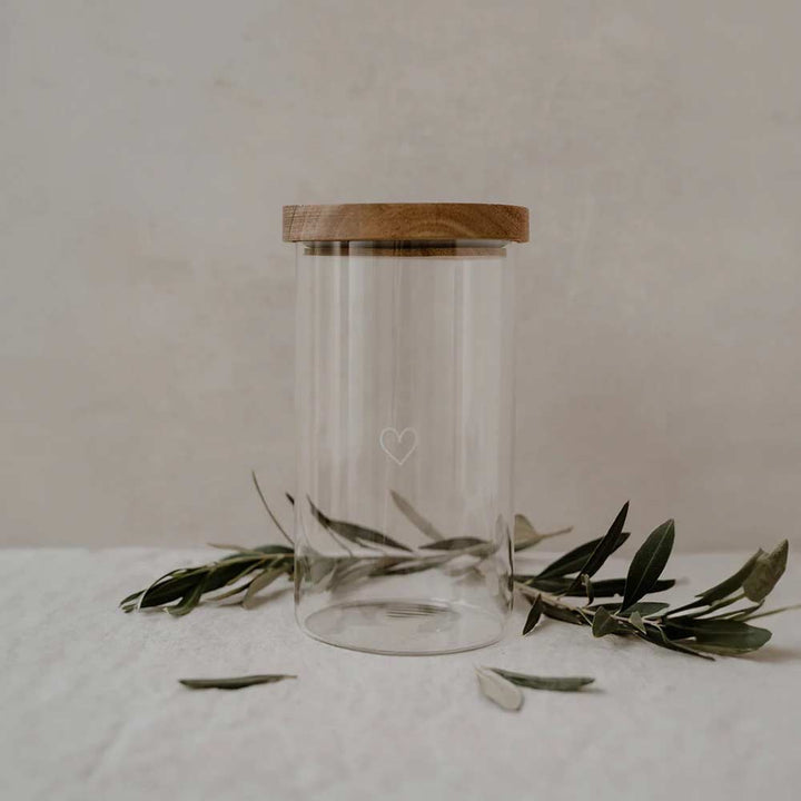 Eulenschnitt - Vorratsglas Herz 19 cm