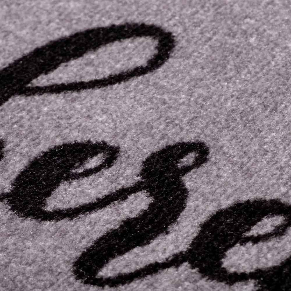 Eulenschnitt - Waschbare Fußmatte Hereinspaziert Grau 75 x 45
