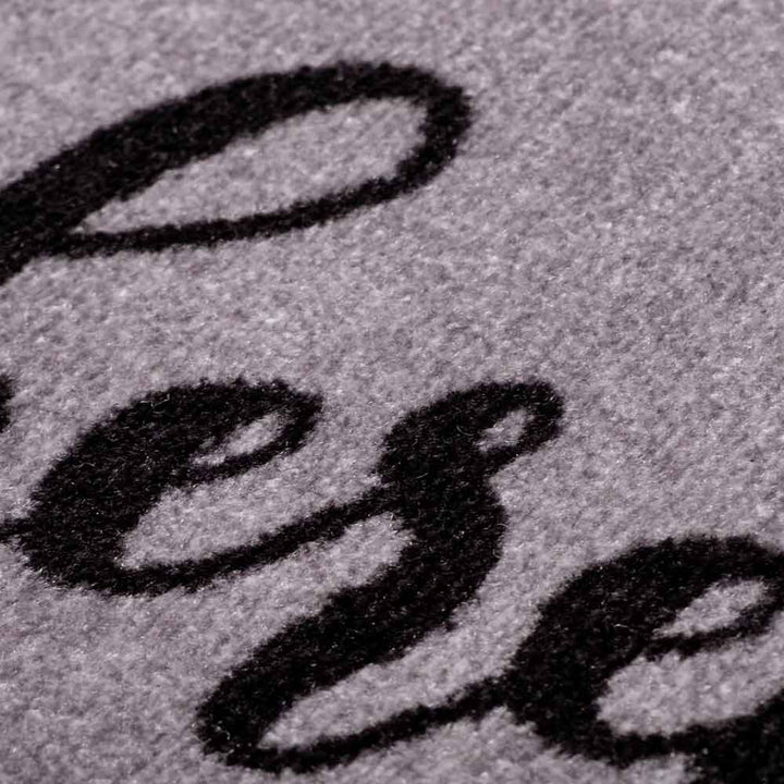 Eulenschnitt - Waschbare Fußmatte Hereinspaziert Grau 75 x 45