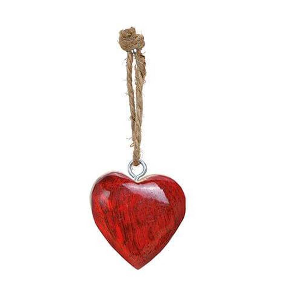 G. Wurm - Anhänger Herz rot aus Holz