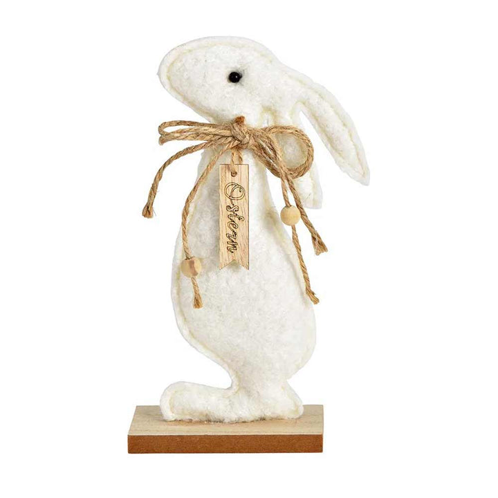 G. Wurm - Aufsteller Ostern Hase auf Holzsockel Textil