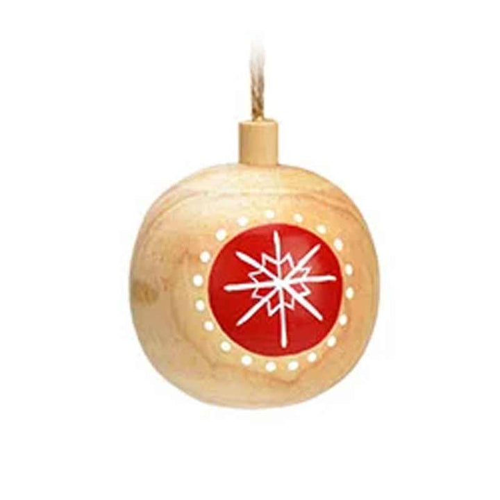 G. Wurm - Weihnachtshänger Kugel aus Holz natur handbemalt