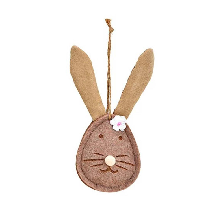 Ein G. Wurm - Anhänger Hase Filz Ornament hängt auf weißem Hintergrund.