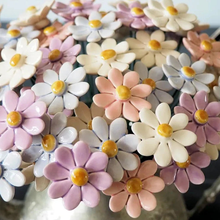 Department-M - Gänseblümchen Blume Keramik klein weiß