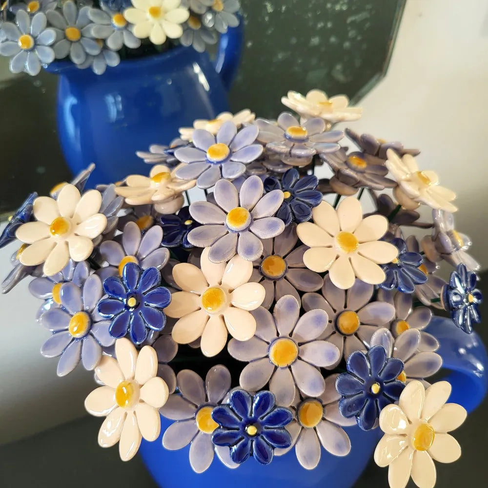 Department-M - Gänseblümchen Keramikblume klein hellblau