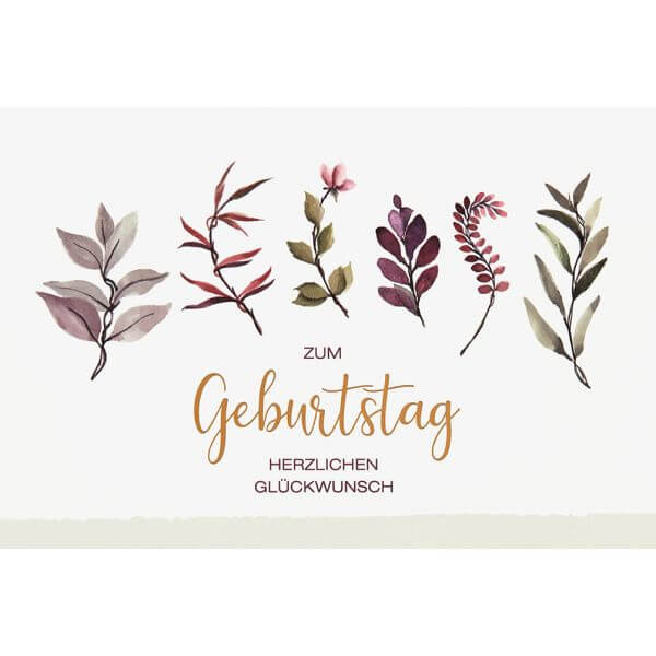 Geburtstagskarte Blätter
