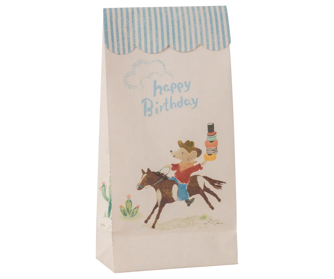Maileg - Geschenktüte Happy Birthday Cowboy Goodie Bag 12er-Set