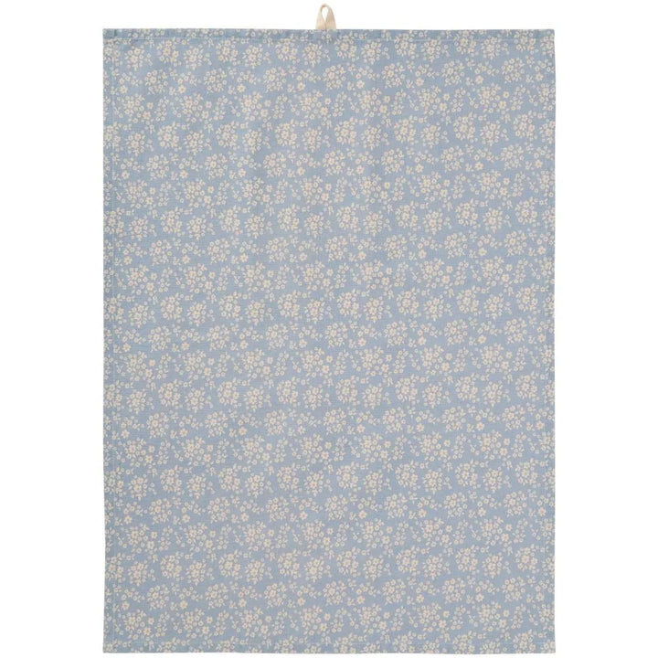 Ib Laursen - Geschirrtuch Agathe hellblau m/naturfarbigen Blumen