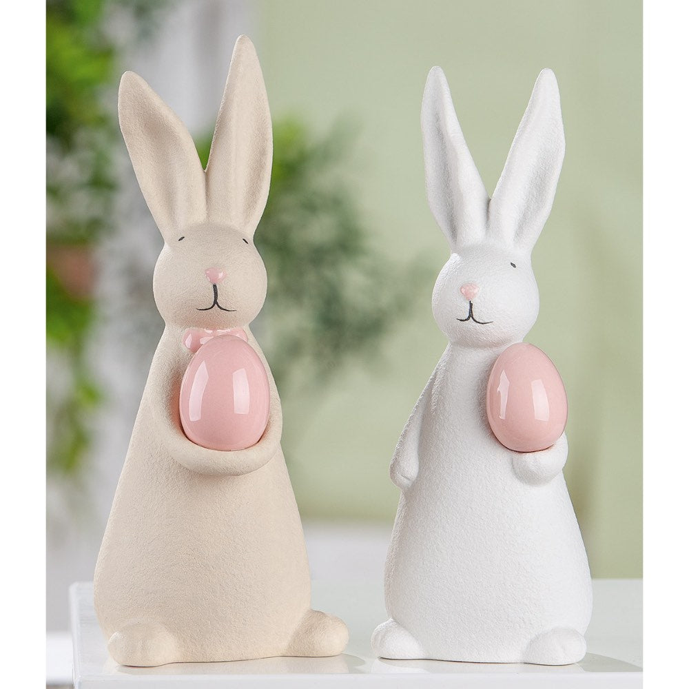 Gilde - Deko Hase Filipe Keramik creme weiß Large