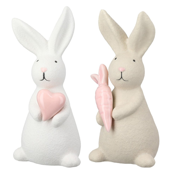 Gilde - Deko Hase Filipe Keramik creme weiß Small