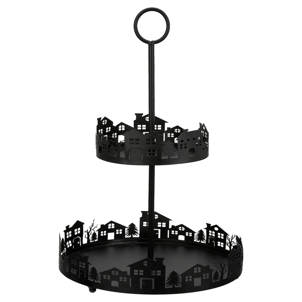 Gilde - Etagere Hausmotiv schwarz
