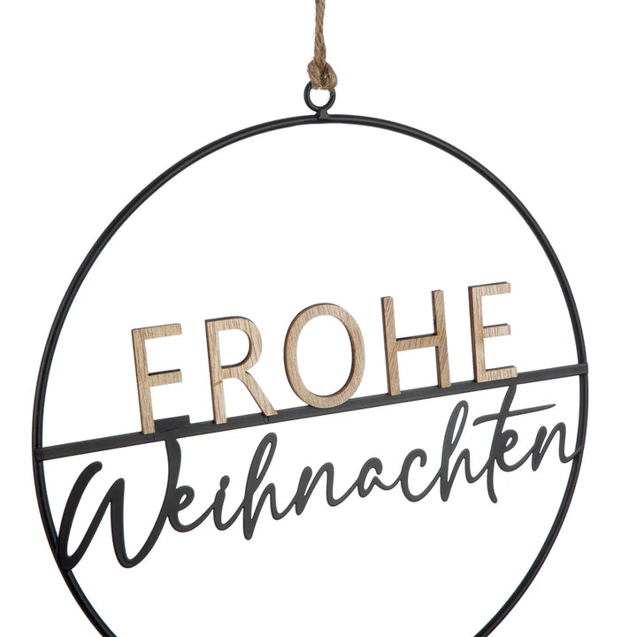 Gilde - Hängekranz "Frohe Weihnachten" schwarz