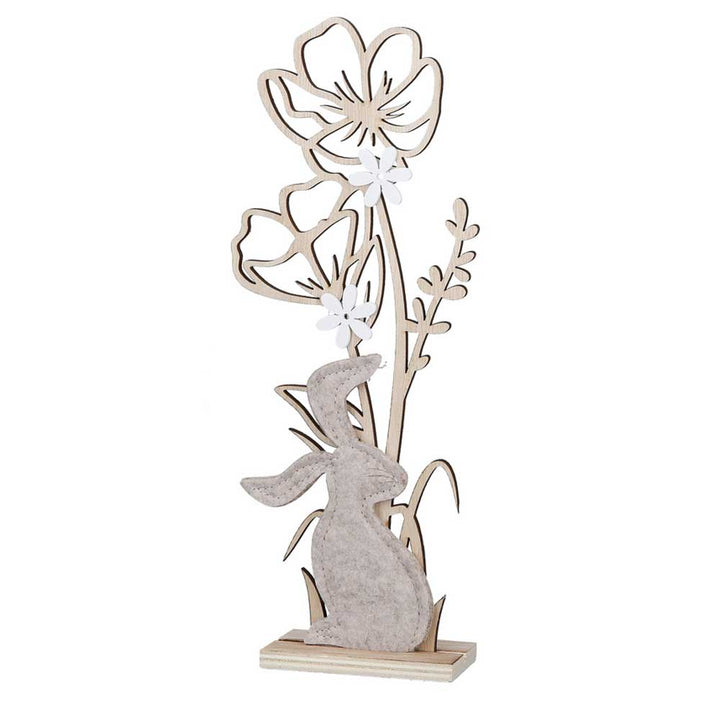 Gilde - Hase & Blume Deko Holz Standrelief