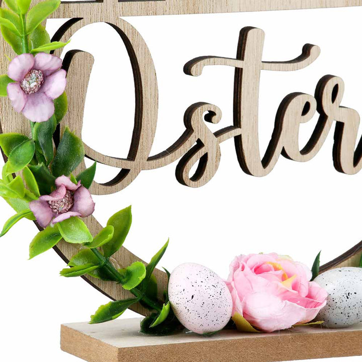 Gilde - Hasenrelief "Frohe Ostern" mit Blumen