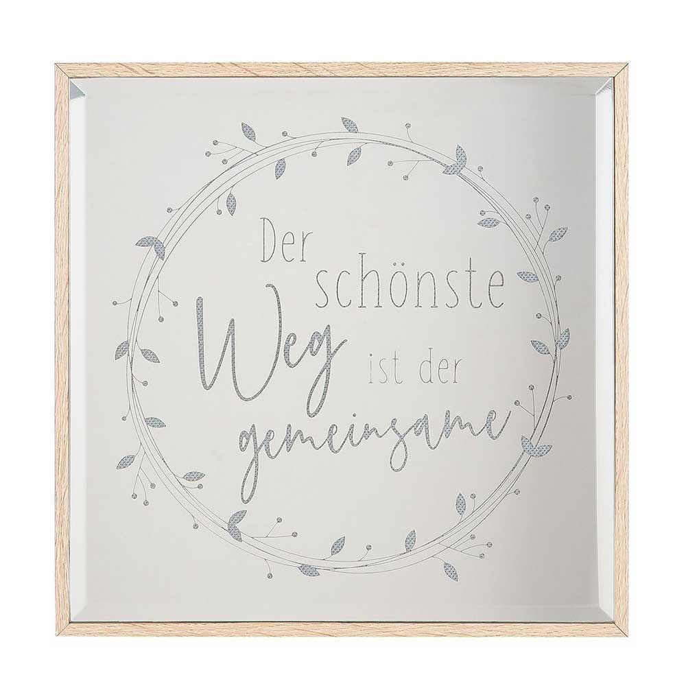 Gilde - LED Spiegelbild mit Spruch – Holzrahmen & Gravur