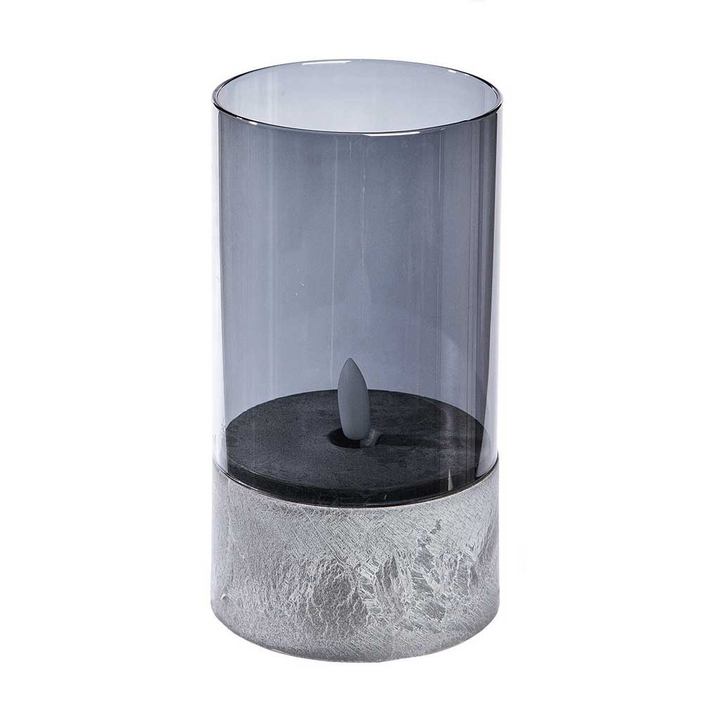 Gilde - LED Windlicht Gilde – Zylindrisch, Rauchglas & Beton