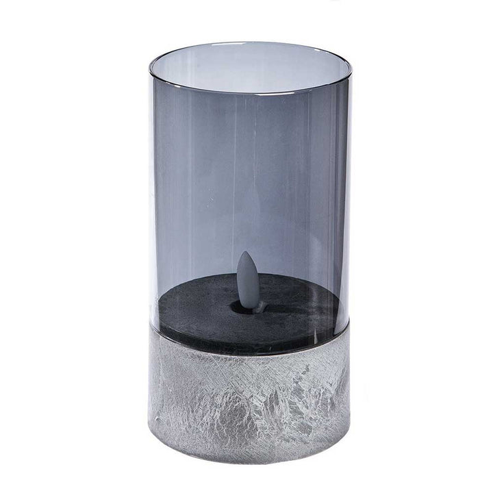 Gilde - LED Windlicht Gilde – Zylindrisch, Rauchglas & Beton