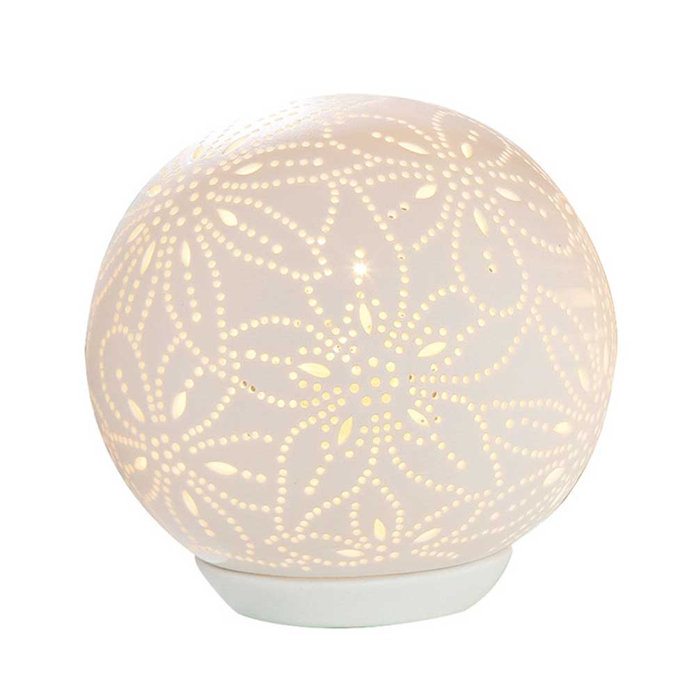 Gilde - Lampe Porzellan Blume Kugel