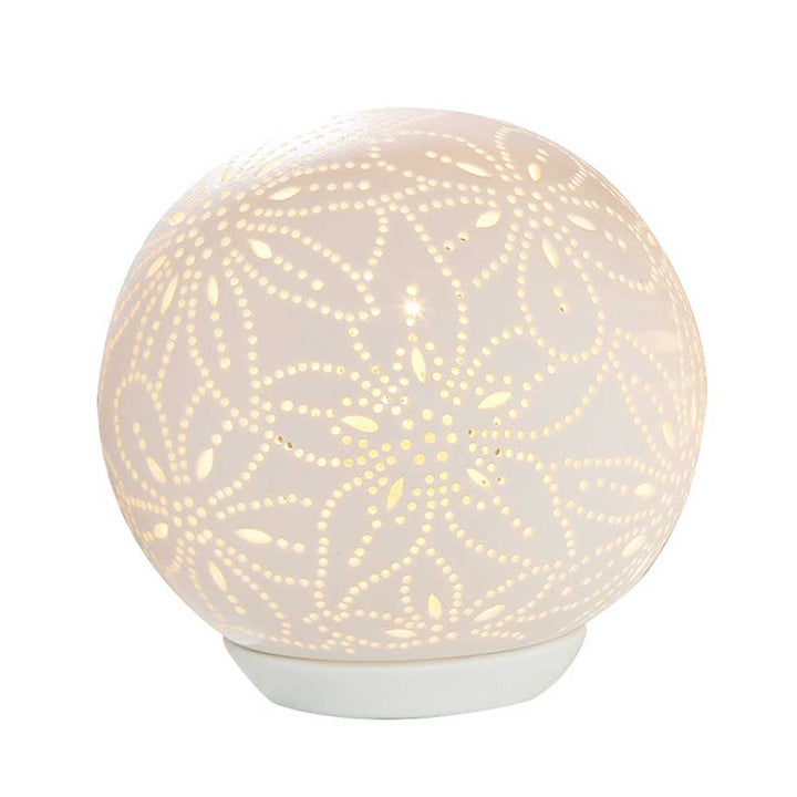Gilde - Lampe Porzellan Blume Kugel