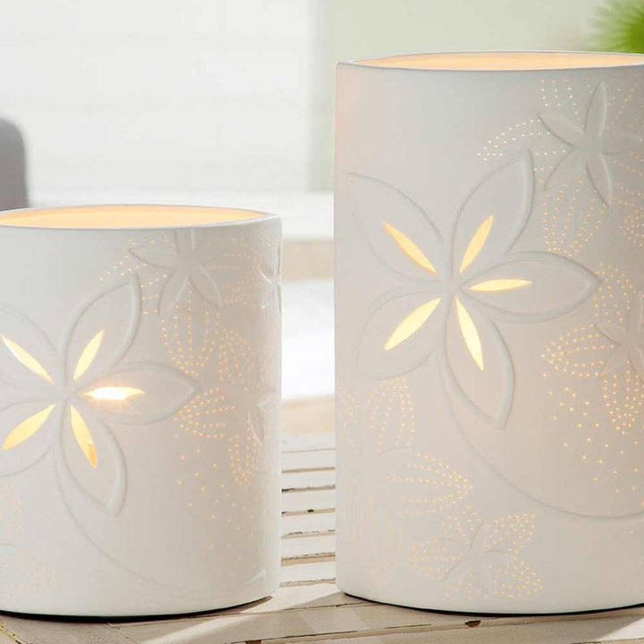 Gilde - Lampe Porzellan Glücksmomente mit Blume