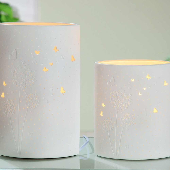 Gilde - Lampe Porzellan Pusteblume