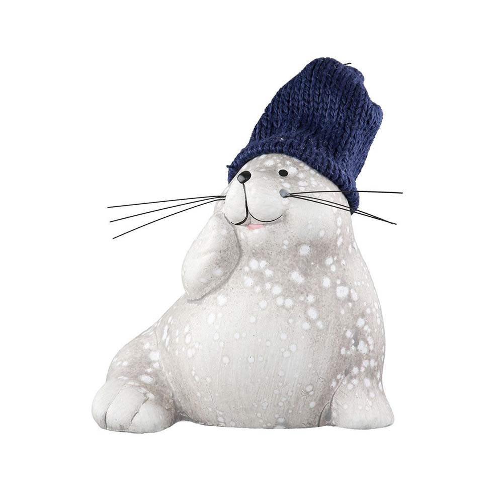 Gilde - Niedliche Robbenfigur mit Strickmütze