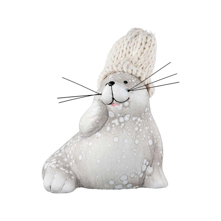 Gilde - Niedliche Robbenfigur mit Strickmütze