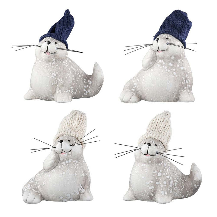 Gilde - Niedliche Robbenfigur mit Strickmütze