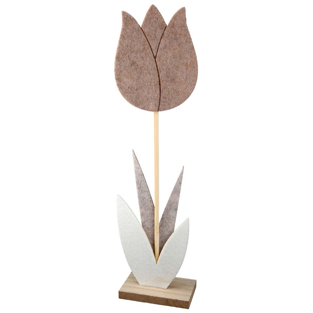 Gilde - Standrelief Blume – Deko aus Filz & Holz